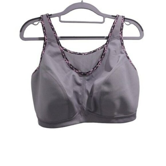 NWOT Glamorise No-Bounce Camisole Sports Bra Size 38G Gray Full Coverage 1066 - Picture 1 of 6